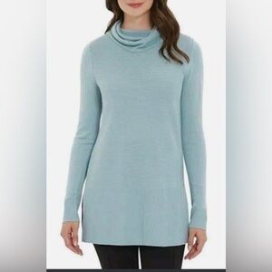 Adrienne Vittadini Cowl Neck Long Sleeve Acrylic Blend Sweater Size XXL Blue
